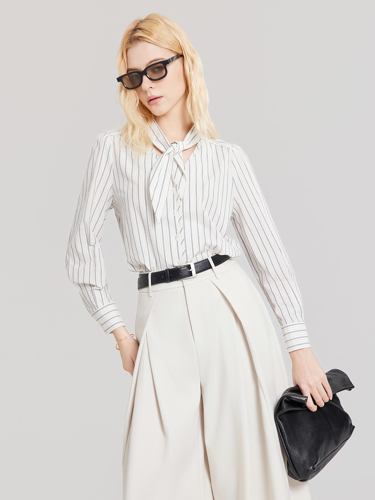 ASOBIO Tie Stripe Shirt