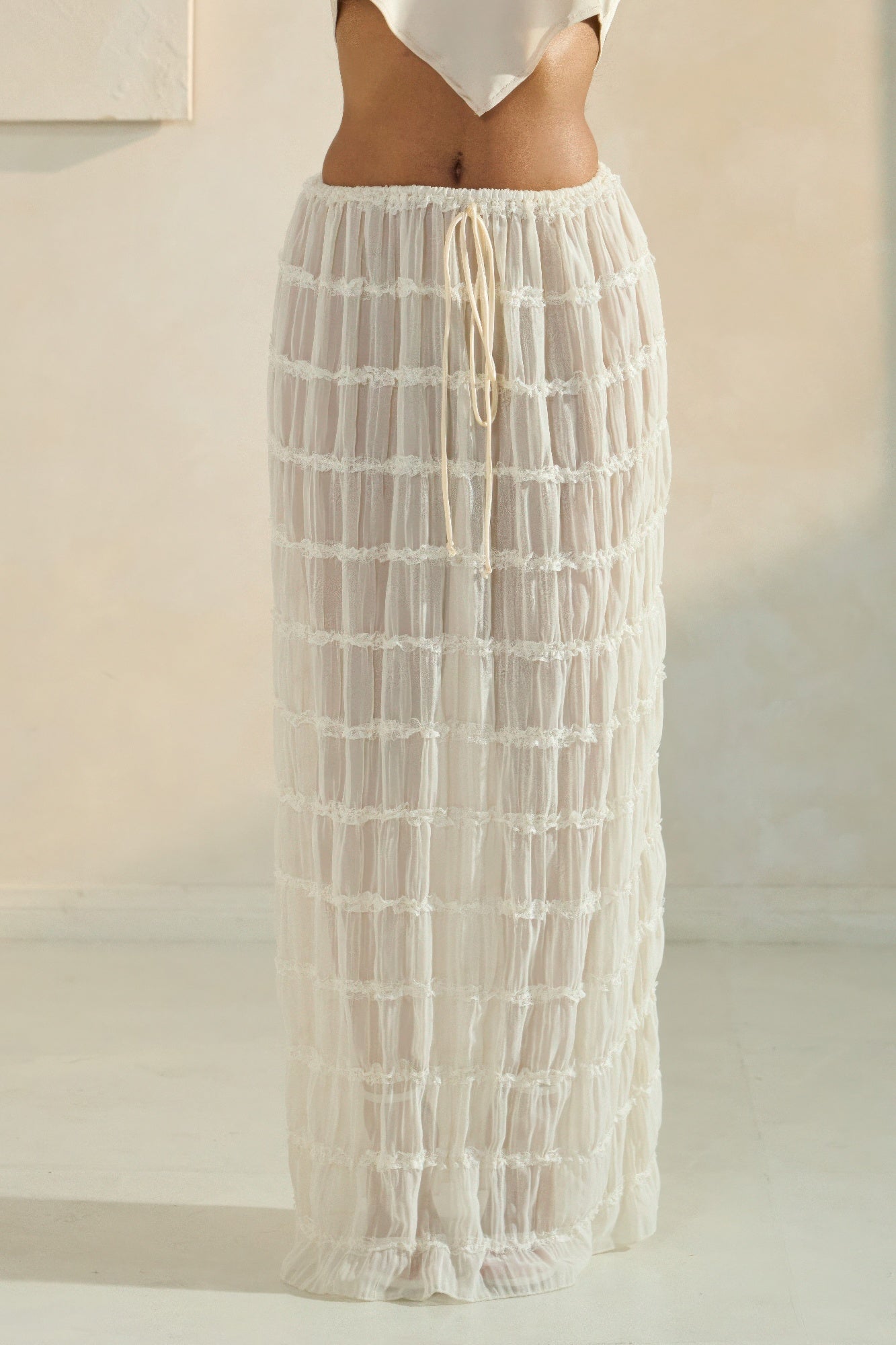 Sky Breeze Sheer Maxi Skirt