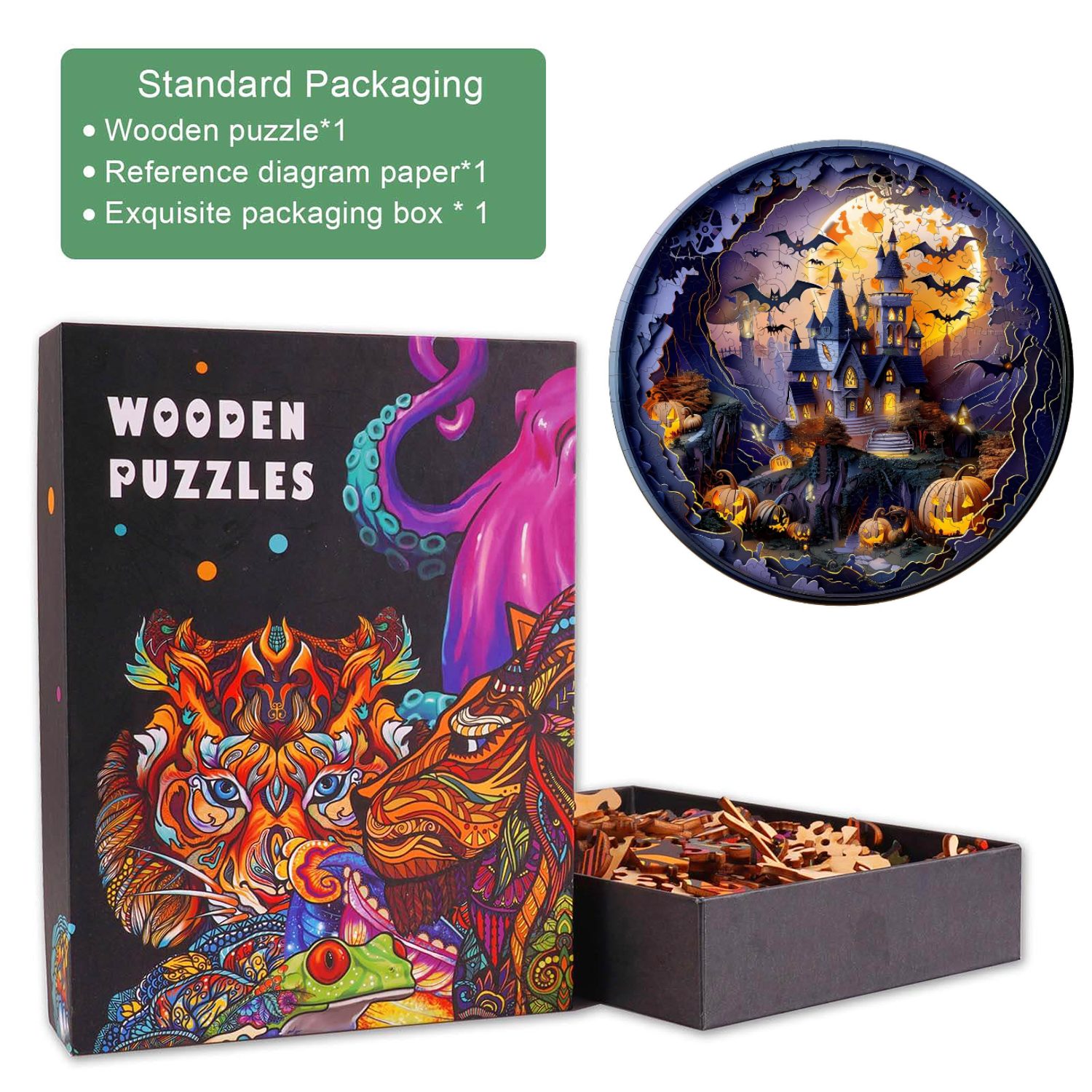 3D Halloween Castle-2 Wooden Jigsaw Puzzle