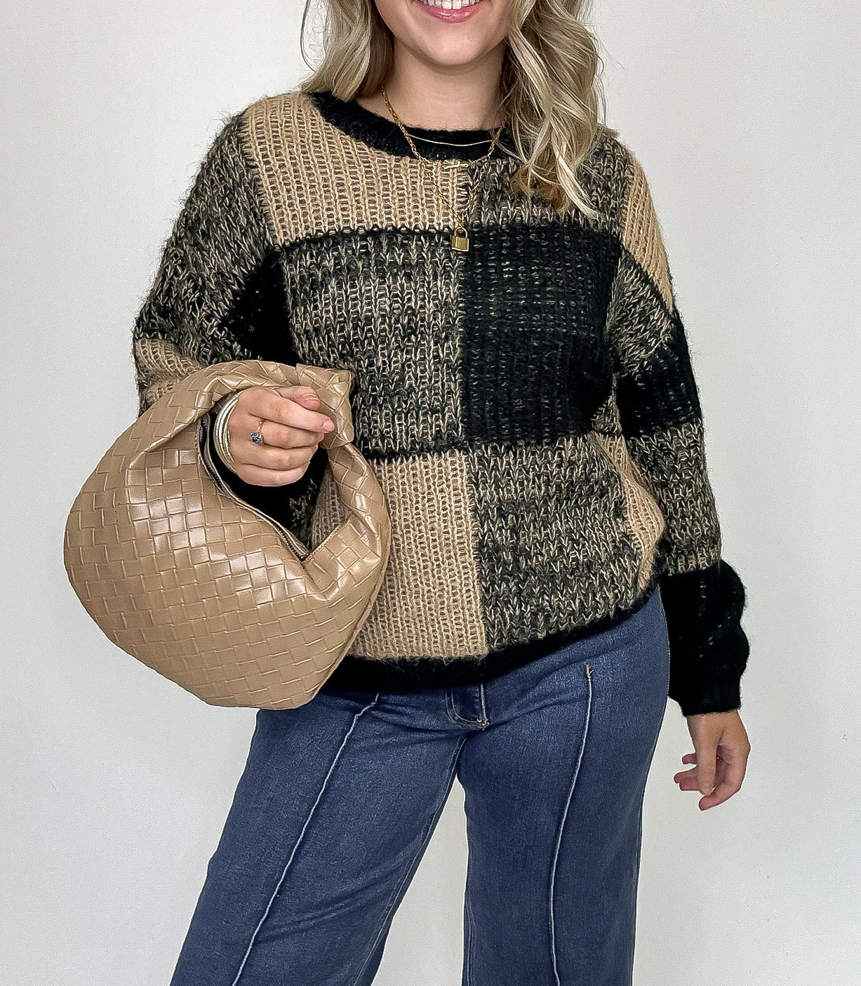 Cozy Grove Plaid Knit Sweater