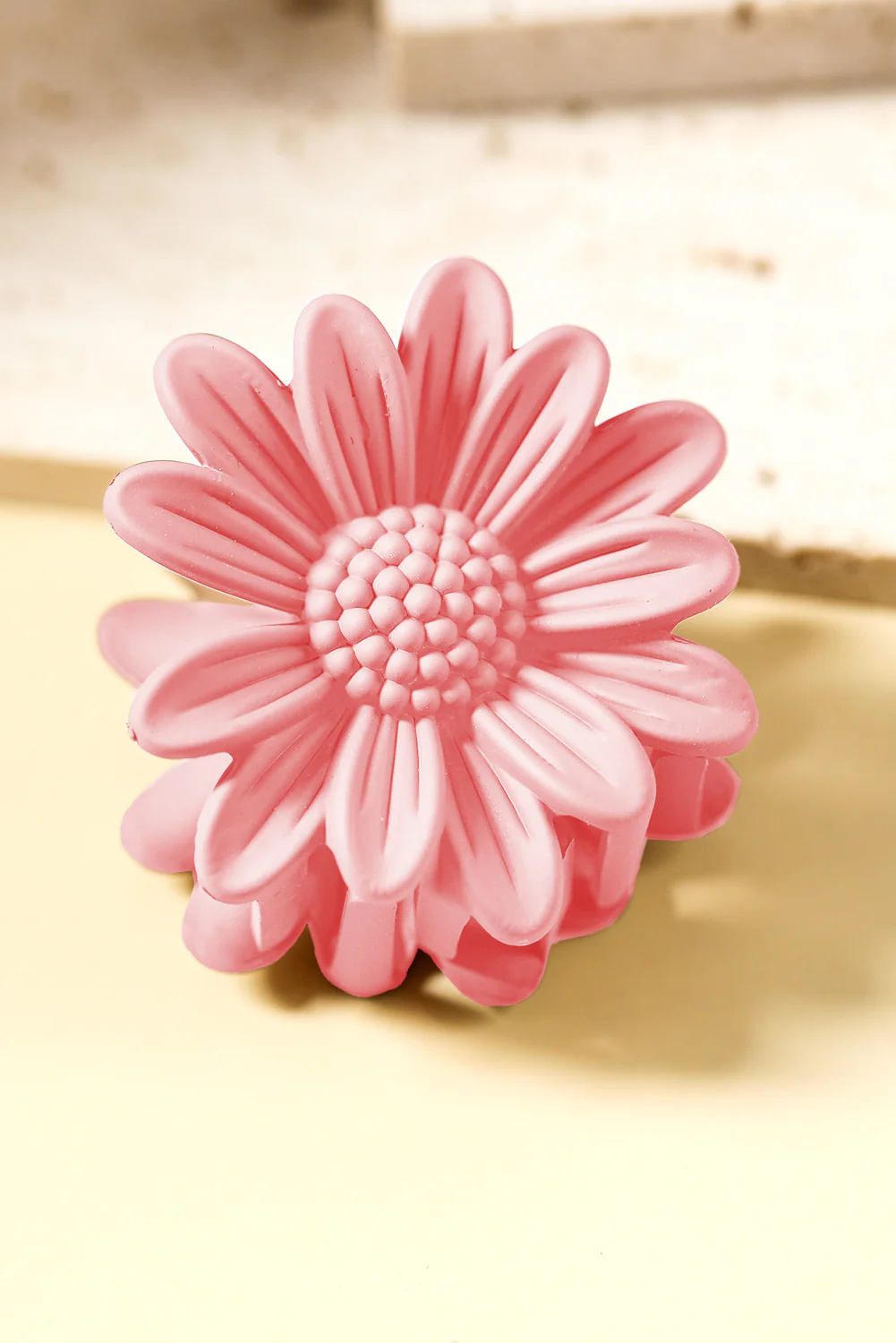 Pink Boho Daisy Flower Frosted Hair Clawclip