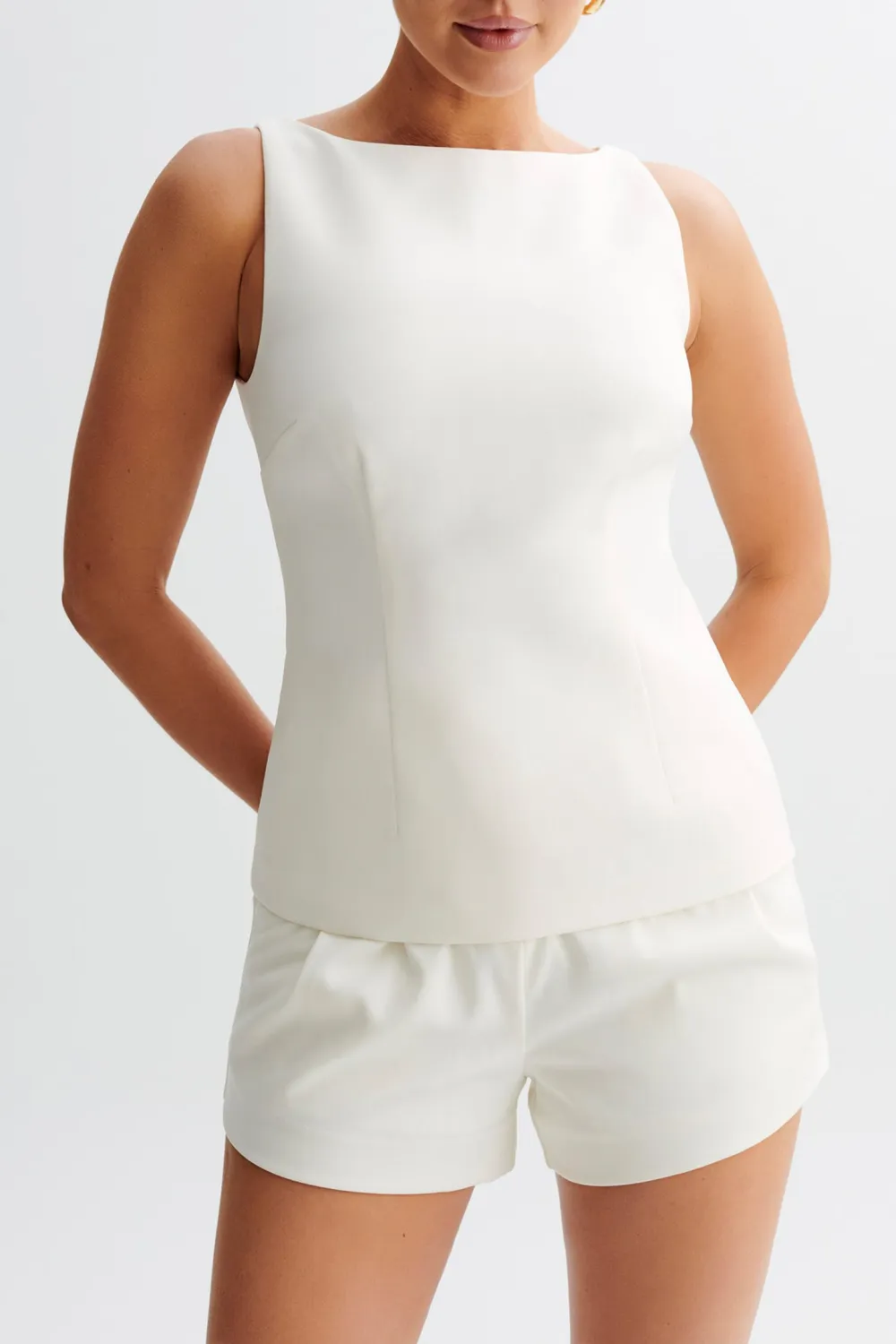 Sleeveless Suiting Top