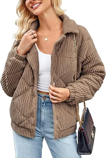 Women's Bomber Jacket With Zip Up Long Sleeve Coat