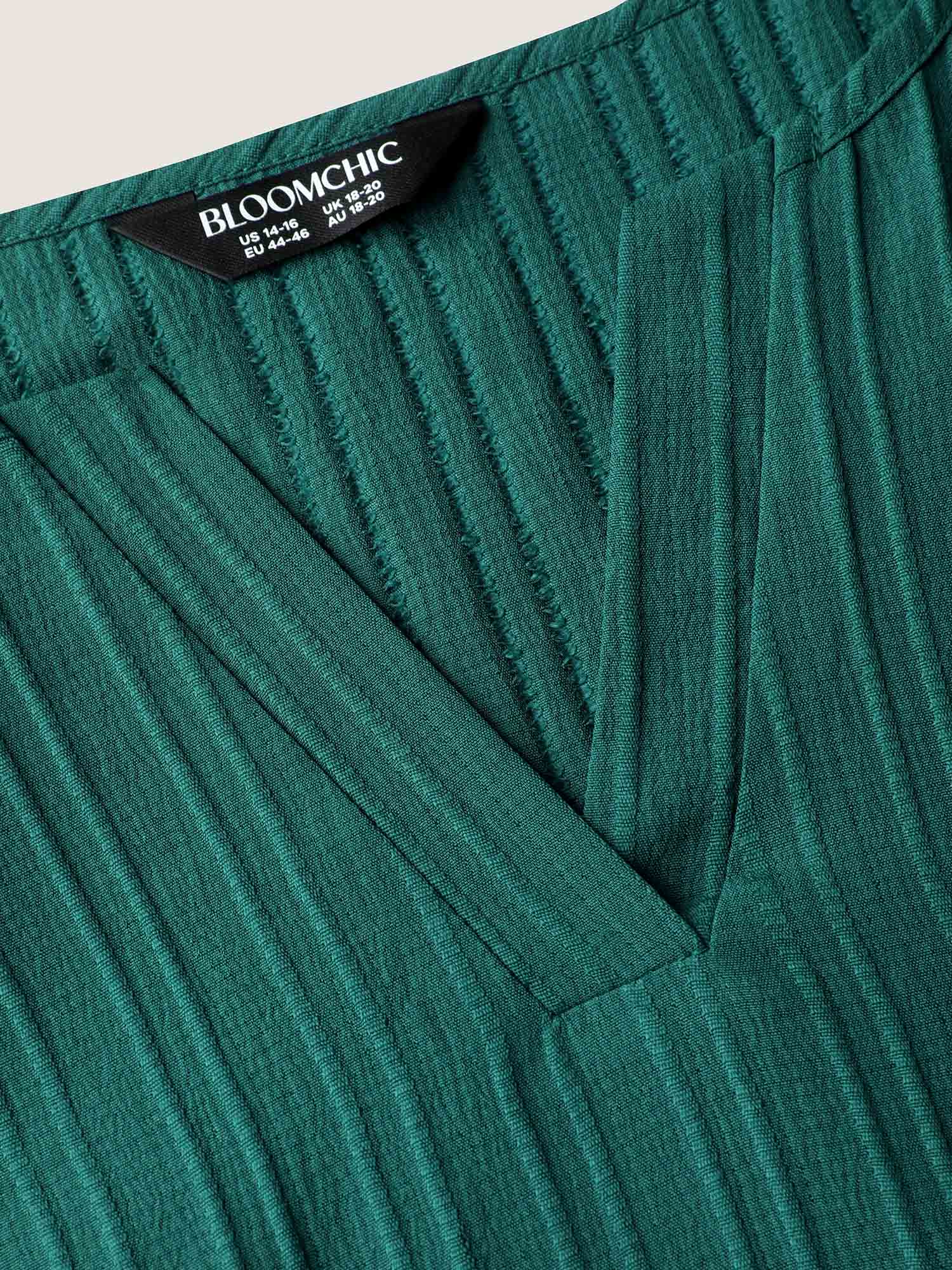 Textured Shirred Cinched Waist Maxi Dress