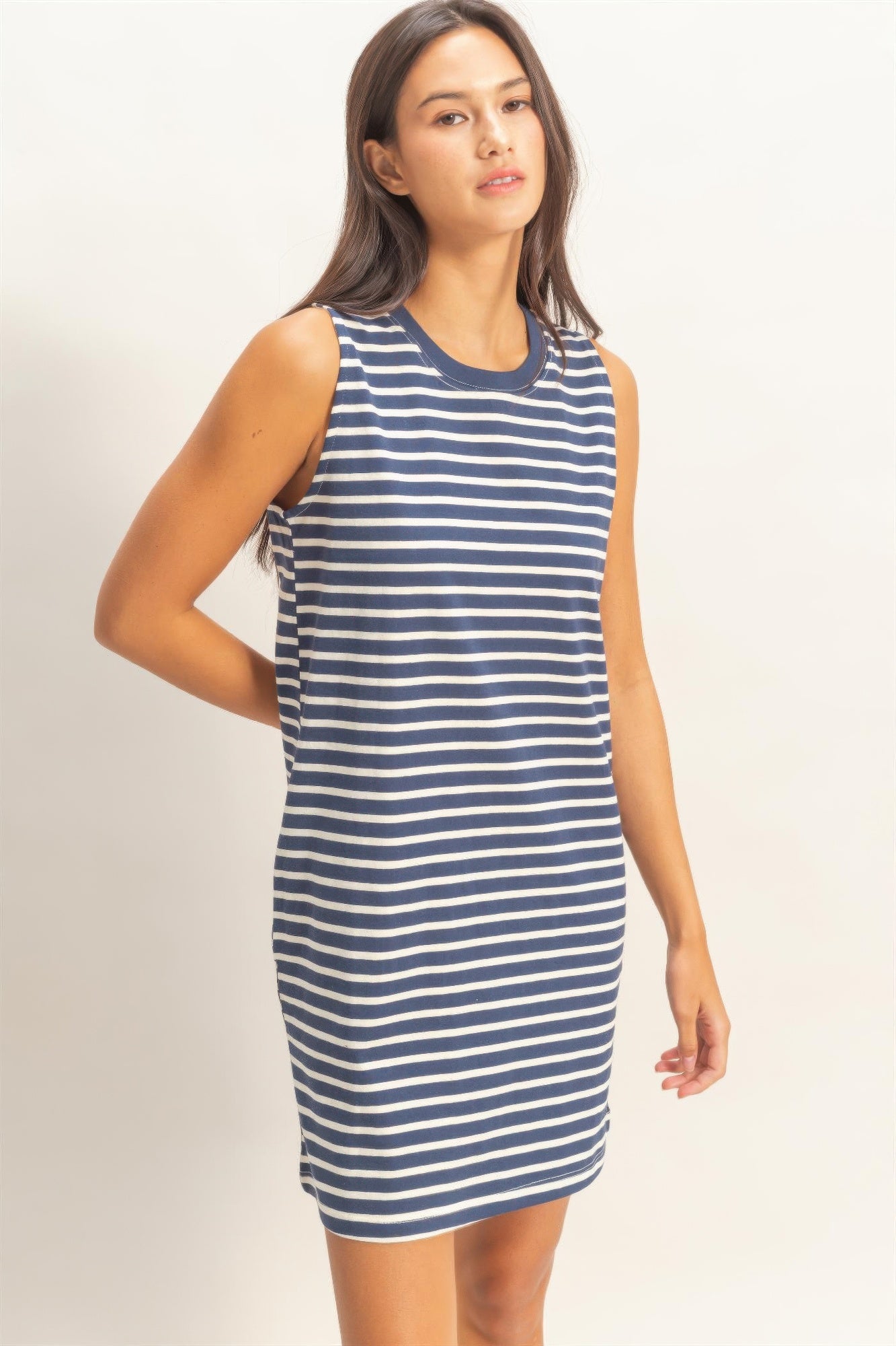 Striped Sleeveless Mini Dress