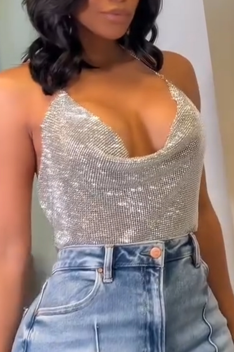 Ladies Neck Hanging Hot Diamond Sexy Hot Girl Top