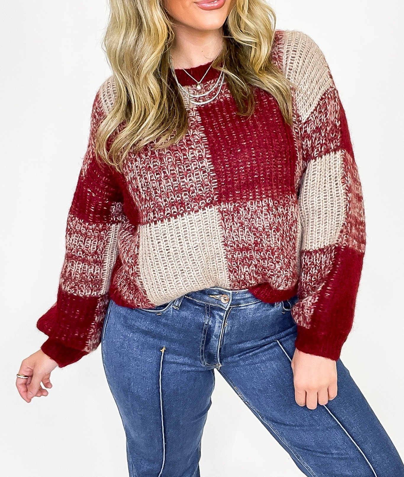 Cozy Grove Plaid Knit Sweater