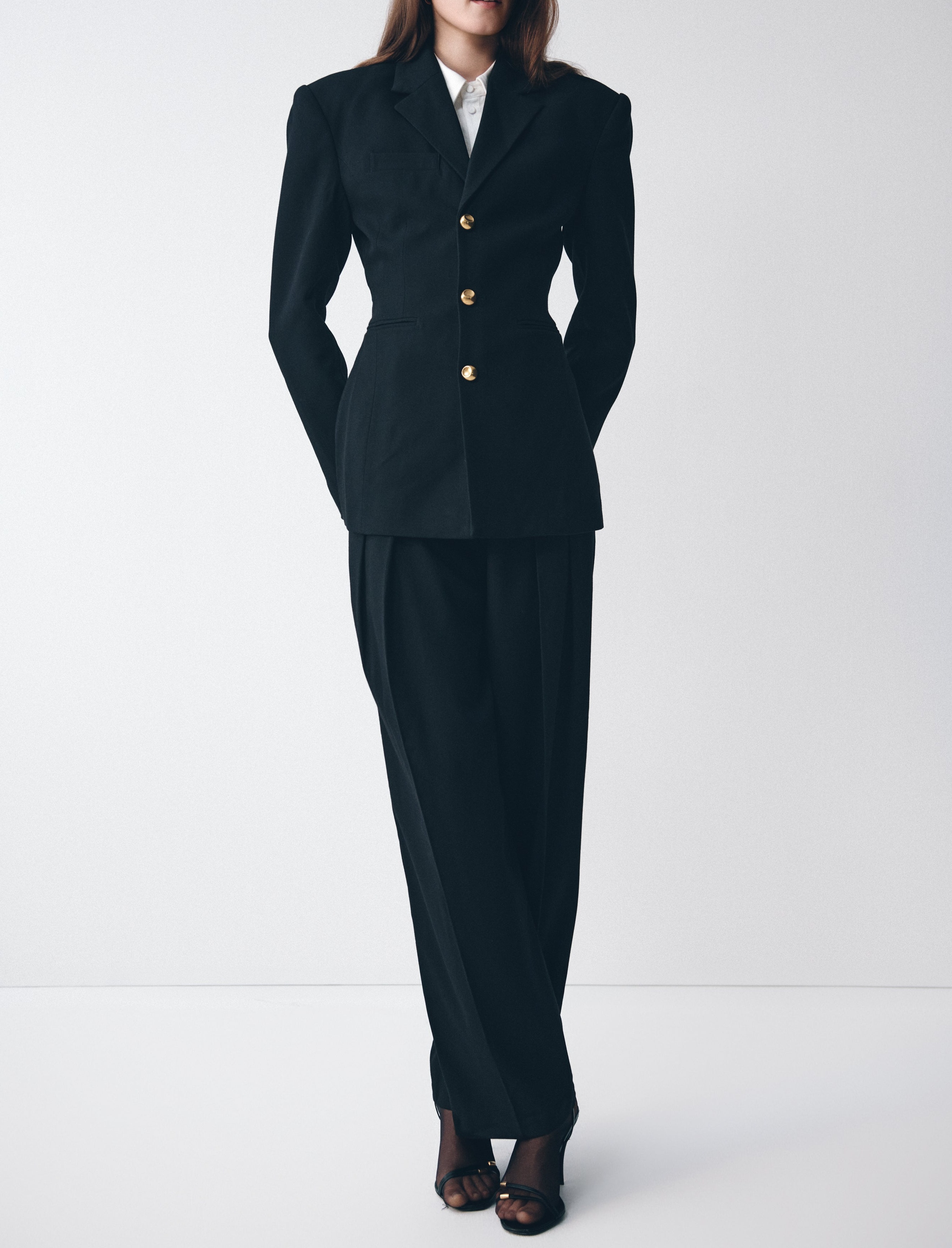 Black Pleated High Waisted Pants