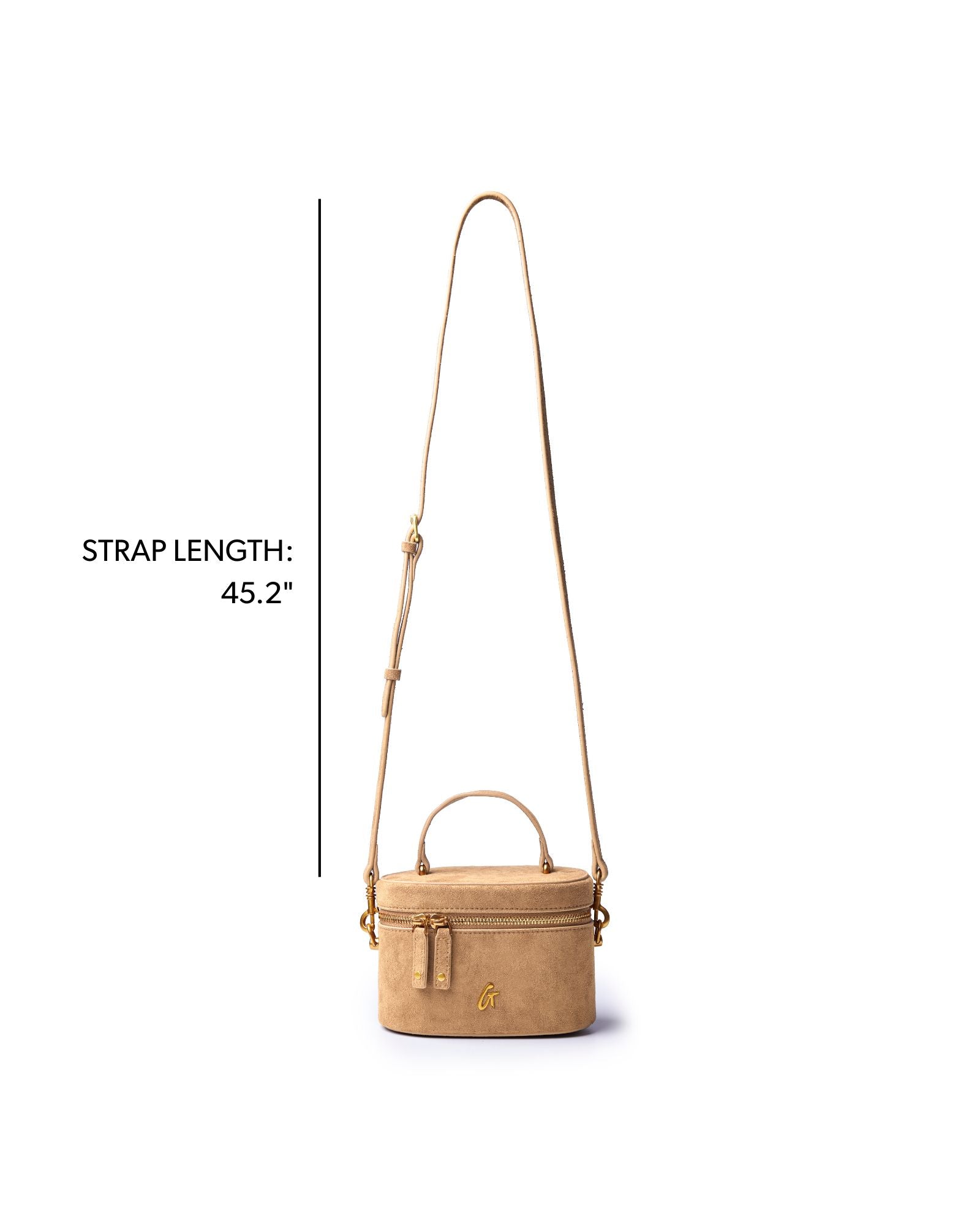 MINI SUEDE VANITY BAG - TAN