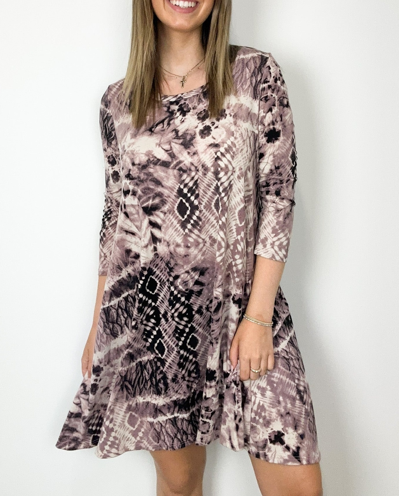 Definite Drama Abstract Print Shift Dress