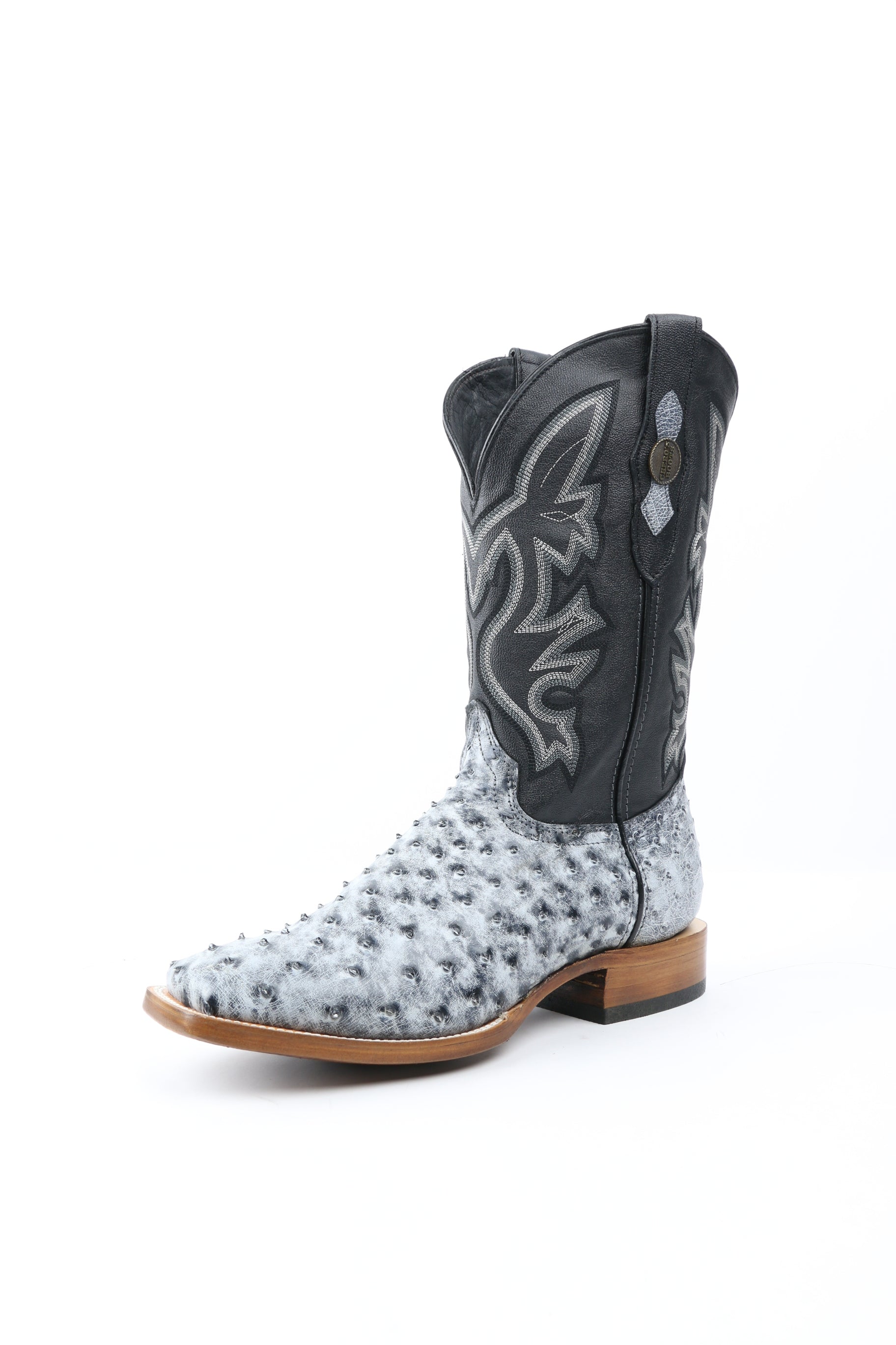 Chero's Premium Exotic Ostrich Charcoal Clearance Sale 70%OFF