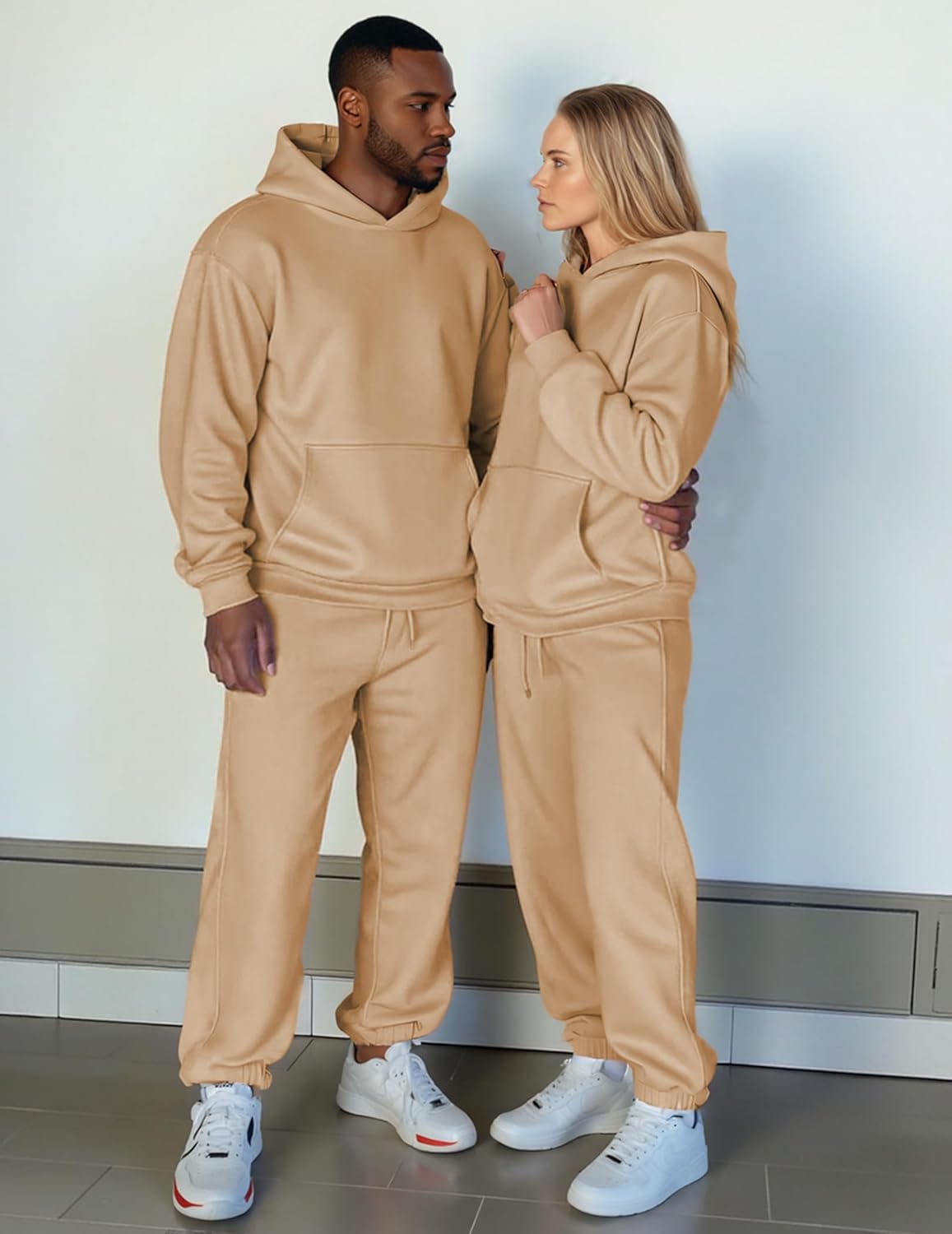 JMIERR Men's 2 Piece Outfits Hoodie Sweatshirt Tracksuit & Joggers Sweatpants Sweatsuit Set