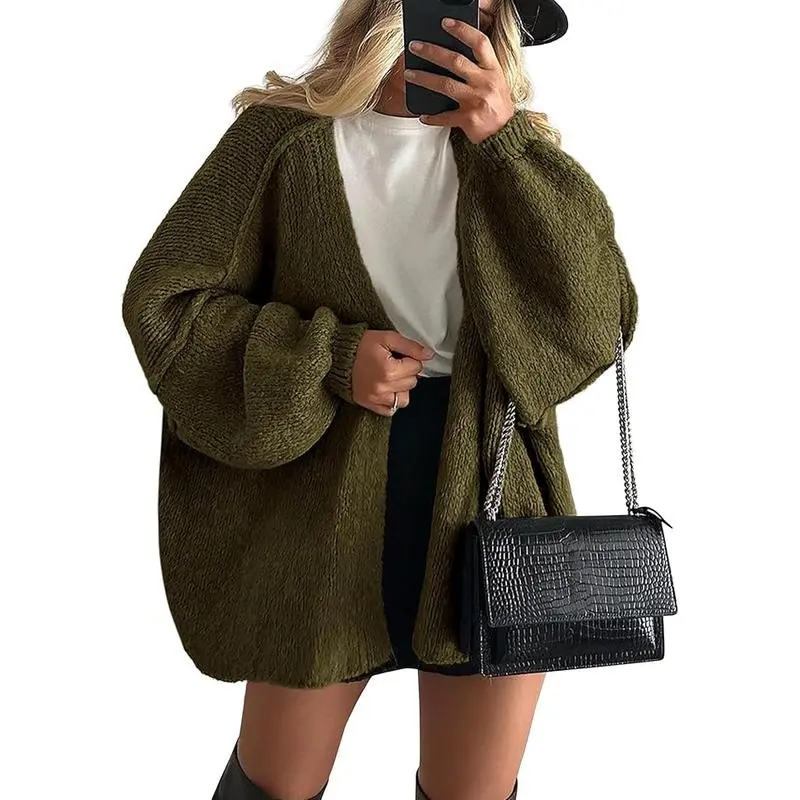 Women's Oversized Camel Cardigan
