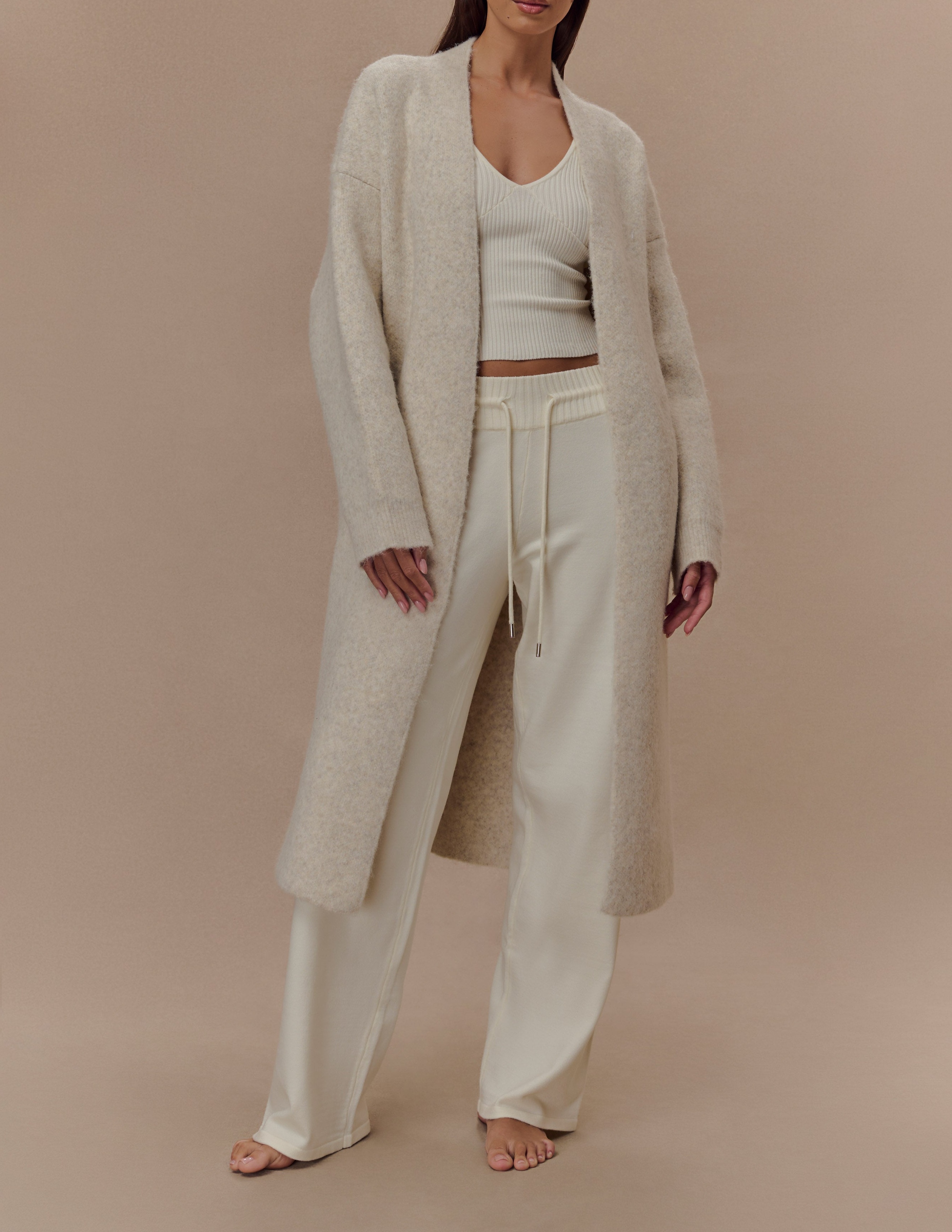 Ivory Ribbed Knit Cami Top