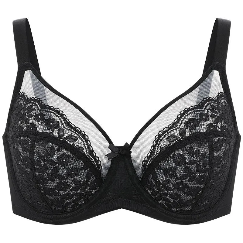 minimizer Bra Floral Lace Unlined Comfort Non-Padded Full Coverage