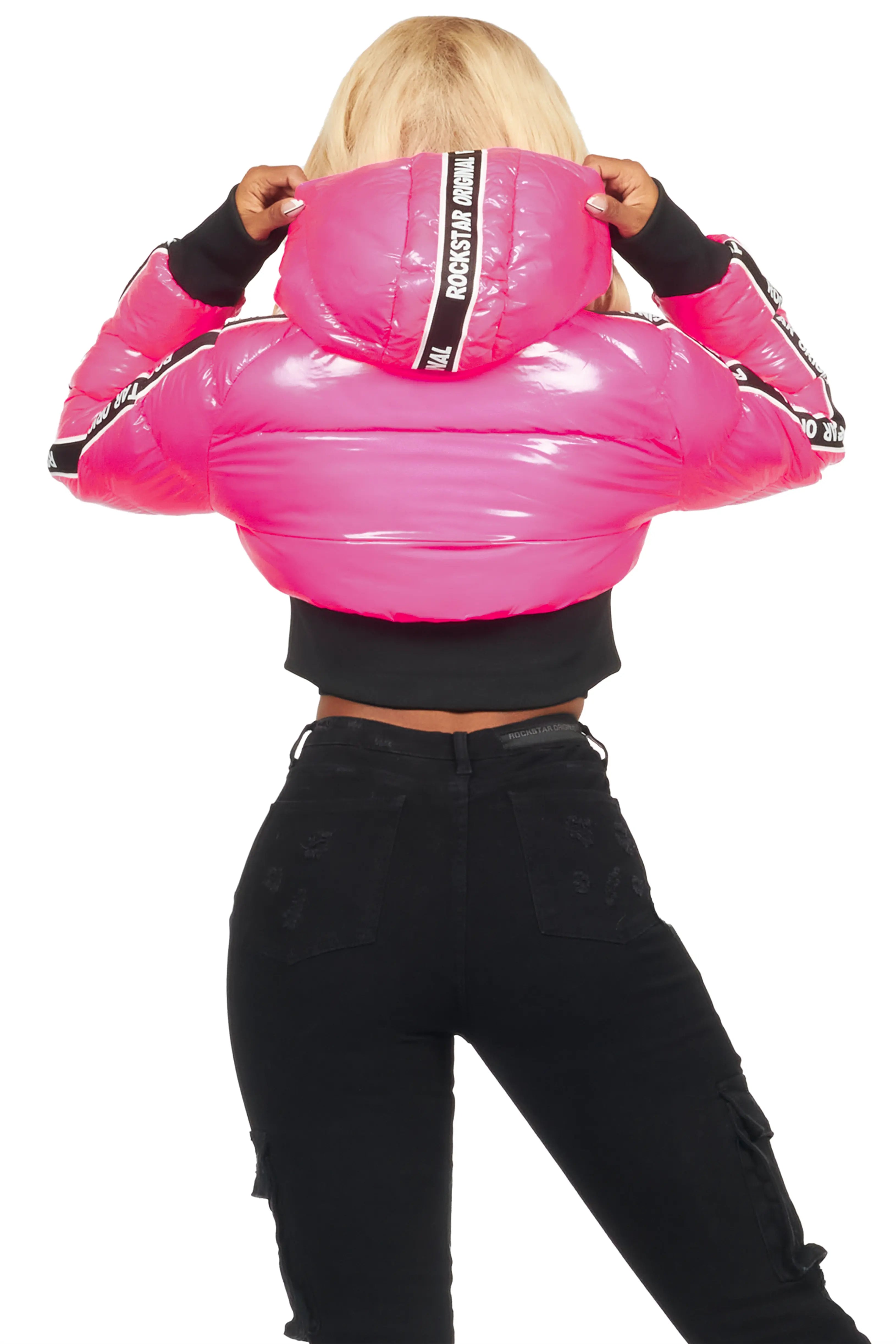 Jackey Hot Pink 2.0 Crop Puffer Jacket