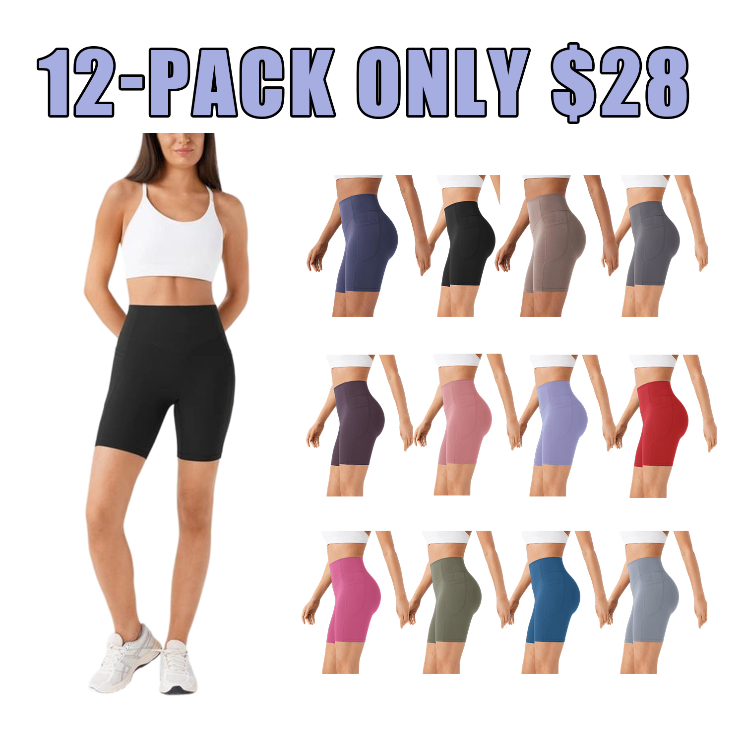 Women’s High-Waisted Scrunch Butt Lifting Leggings with Pockets