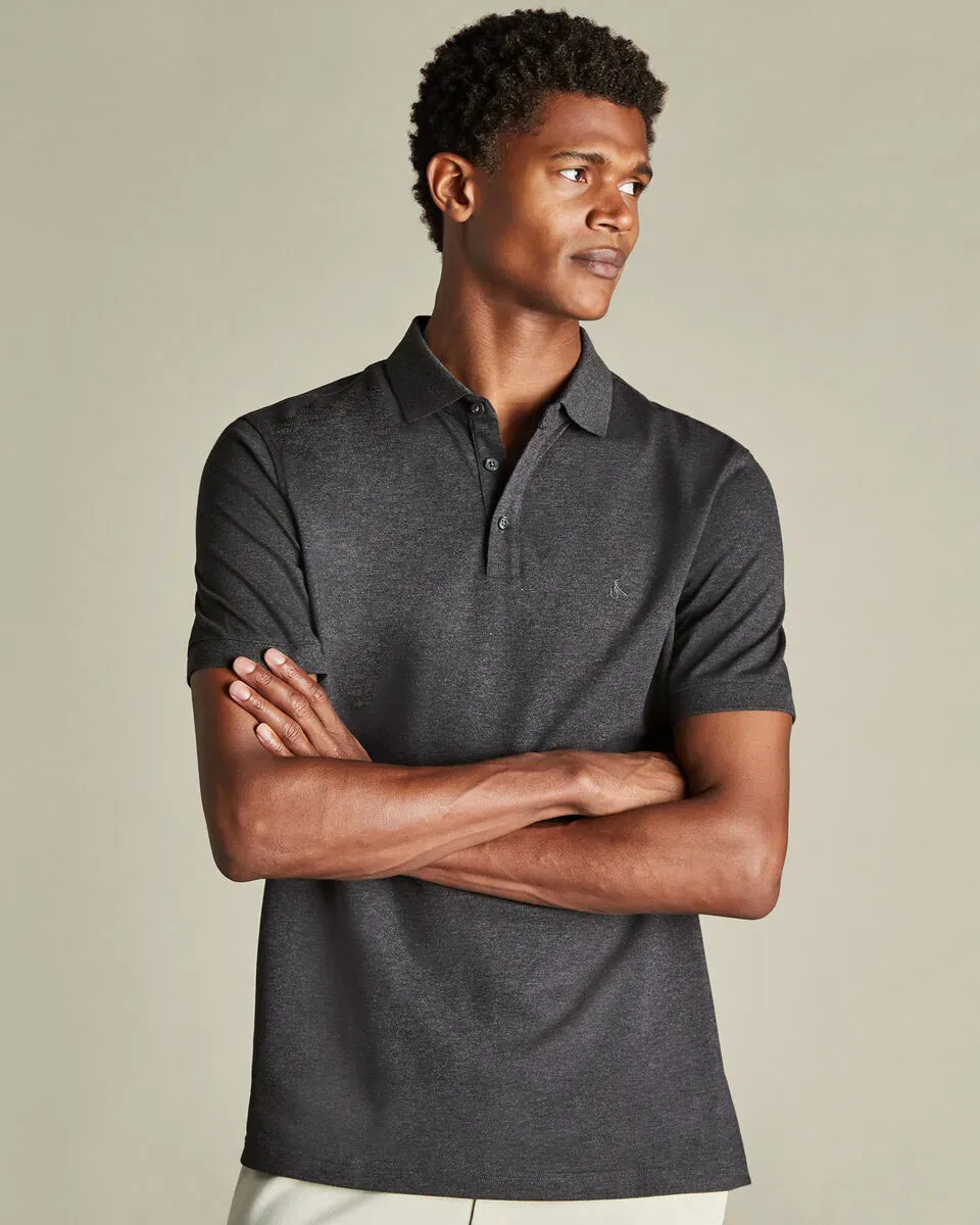 Men'S Casual Business POLO Shirt, Breathable Pique Fabric