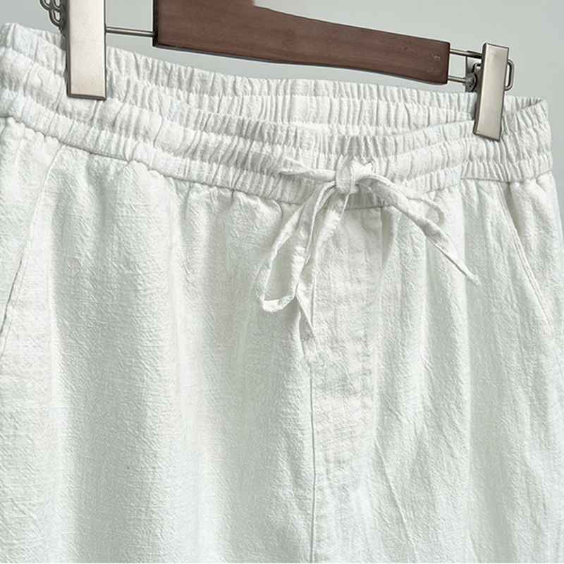Men's Vintage Elastic Waist Drawstring Casual Cotton Linen Pants