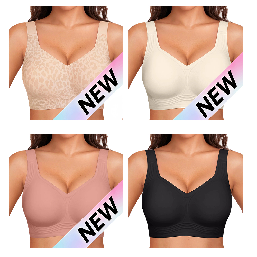 Women Jelly Bras Wirefree Full Coverage No Underwire Everyday Bras Comfortable Wireless Padded Tshirt Bra
