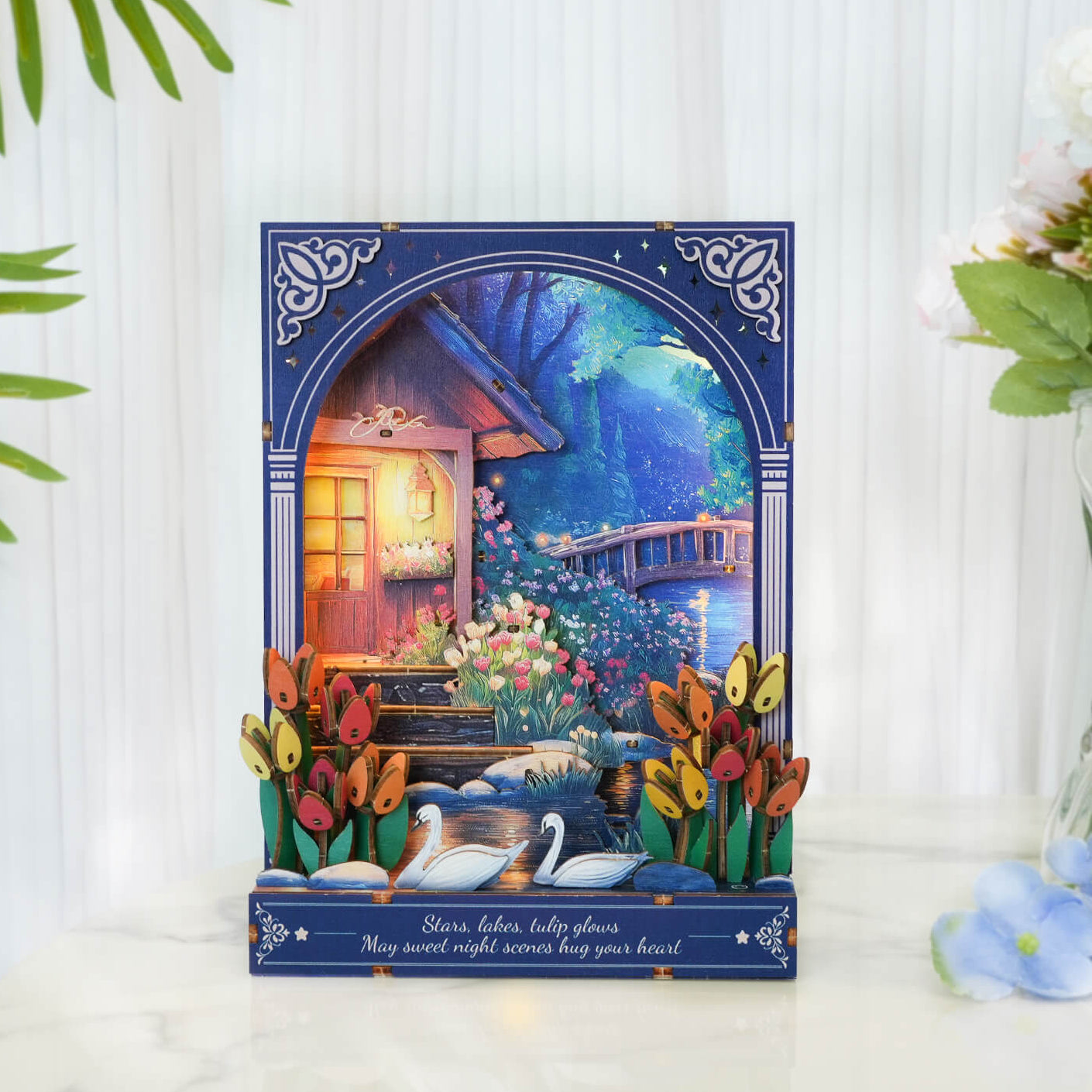 Nocturne at Starlake â€“ DIY Wooden Painting, 3D Puzzle Craft Kit