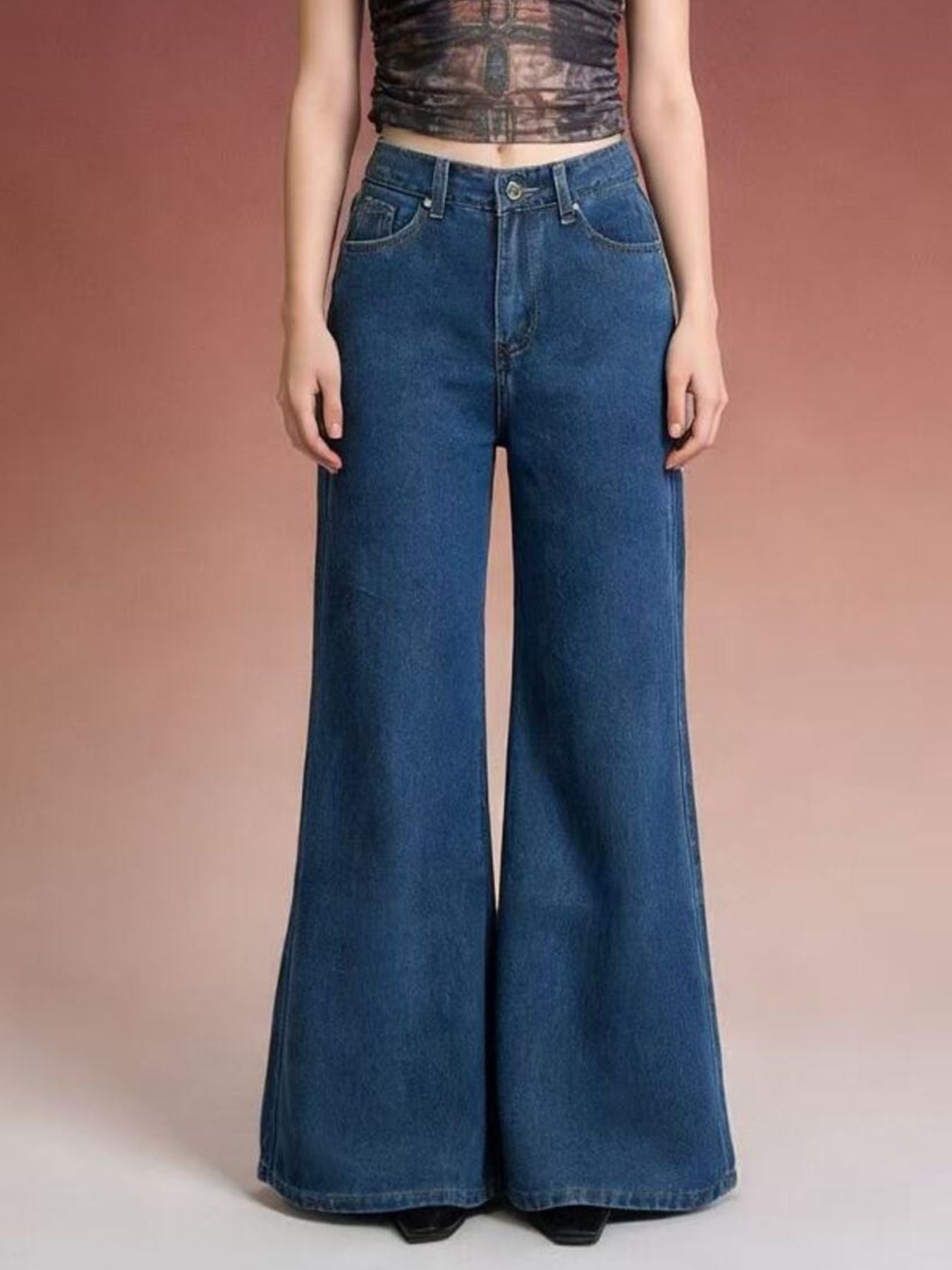 High-Waisted Flare Leg Jeans