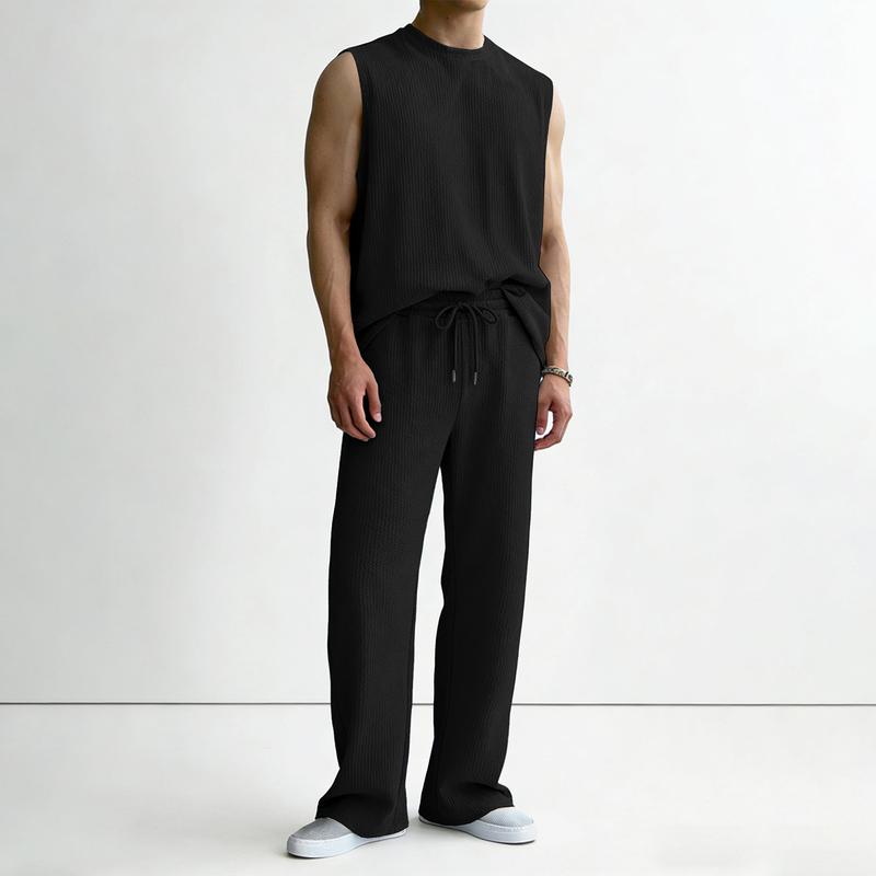 🧥 Men’s 2 Piece Rib Knit Sweatsuit — Casual Everyday Wear