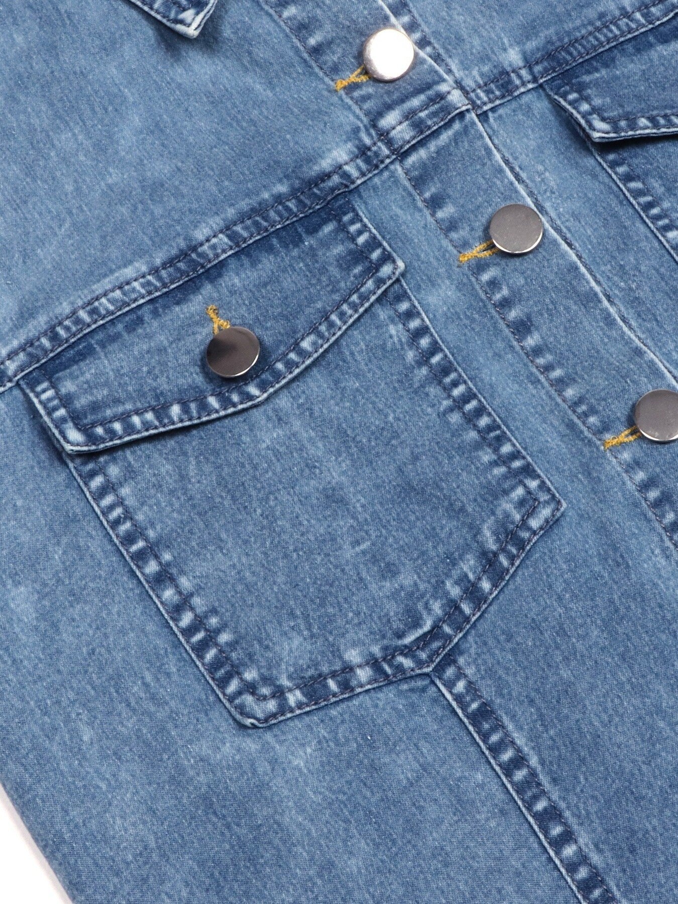 Halter Neck Button-Front Denim Dress