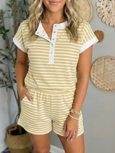 Striped 2 Piece Outfits Casual Sweatshirt Skirt Set Long Sleeve Skort Workout Set Matching Lounge Sets Women's Matching Sets