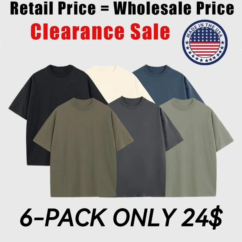 Men’s Multi-Pack Heavyweight 100% Cotton Drop Shoulder Fashion Tees