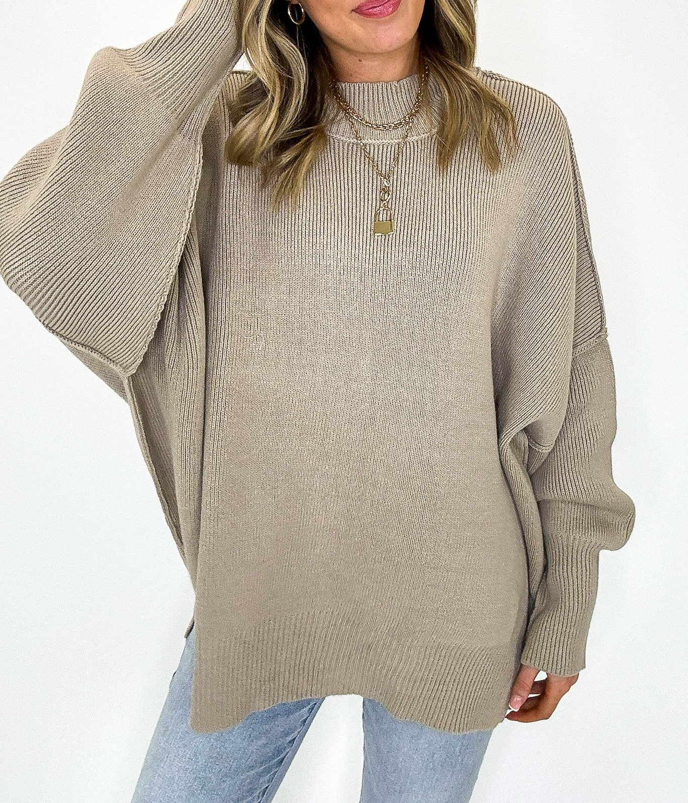 Simple Street Side Slit Oversized Sweater - BACK IN STOCK