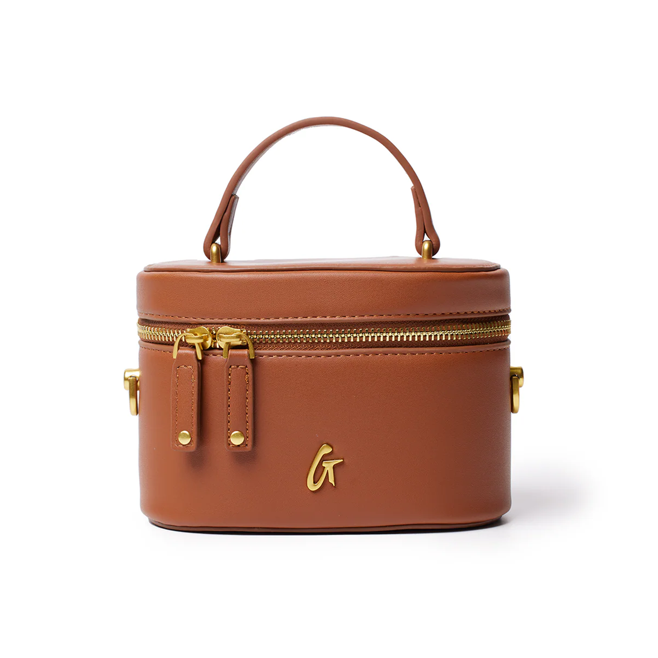 MINI SMOOTH GOLD VANITY BAG - BROWN
