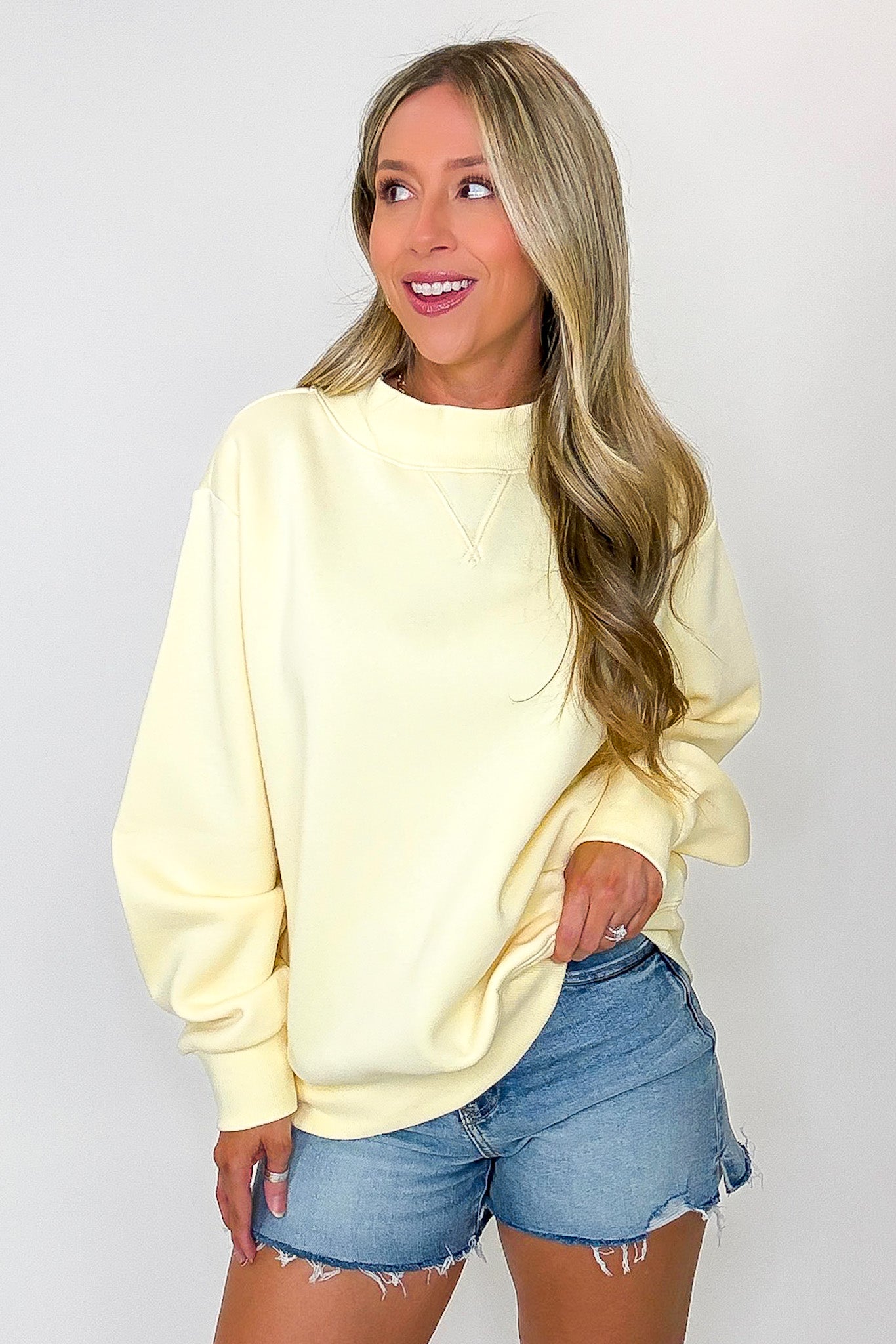 Relaxed Mock Neck Pullover
