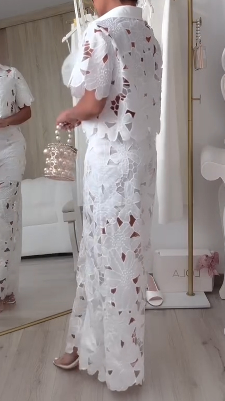 Women's Lapel Hollow Casual Suit