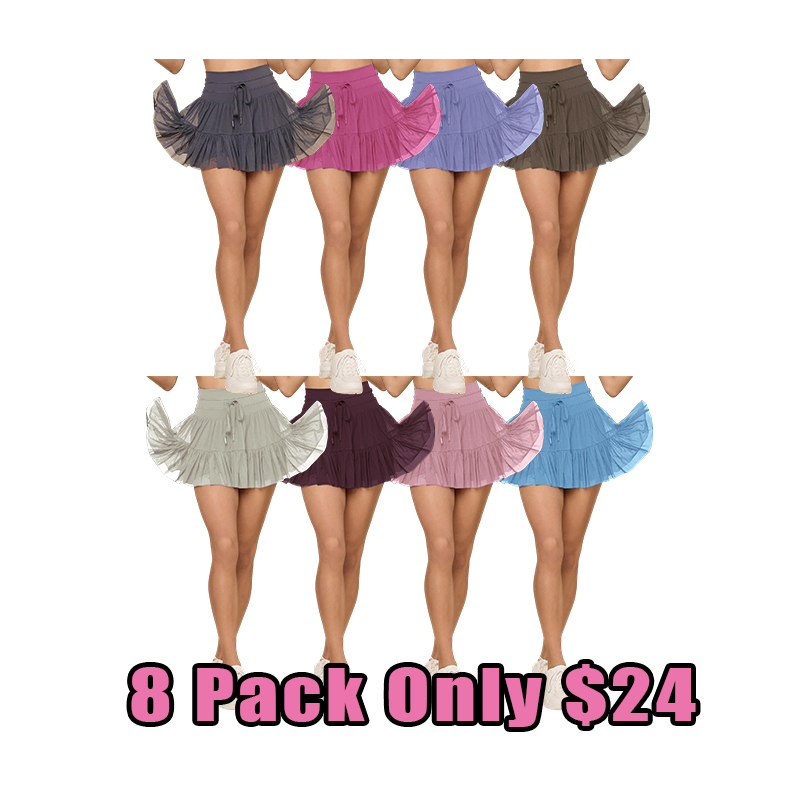 Women’s High-Waist Active Tennis Skort With Built-In Shorts