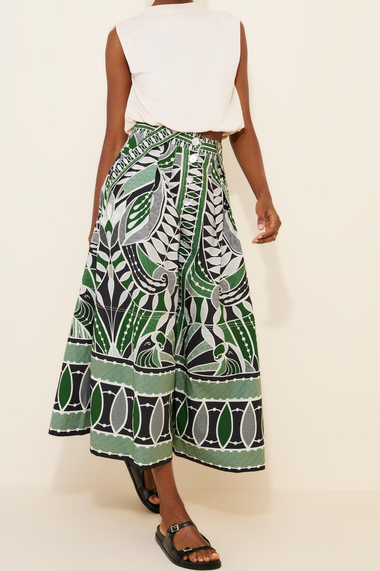 Lace Nature Flared Maxi Skirt