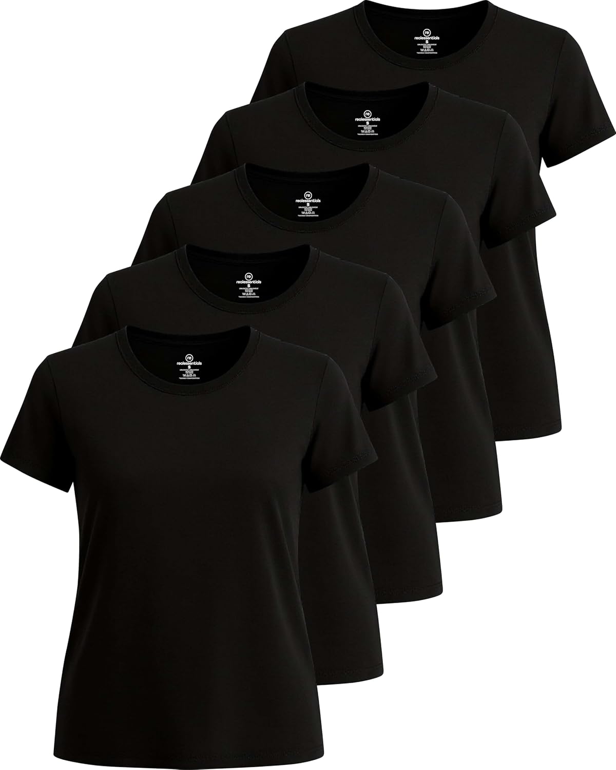 🔥Real Essentials 5 Pack🔥 Women's Short Sleeve T-Shirts Workout Tops Fitness Pilates Gym Activewear Athletic (Plus Available)
