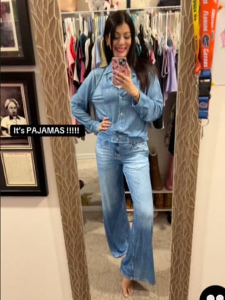 Denim Dreams Pajama Set – Cozy Fit, Soft Denim‐Look Loungewear for All Night Comfort