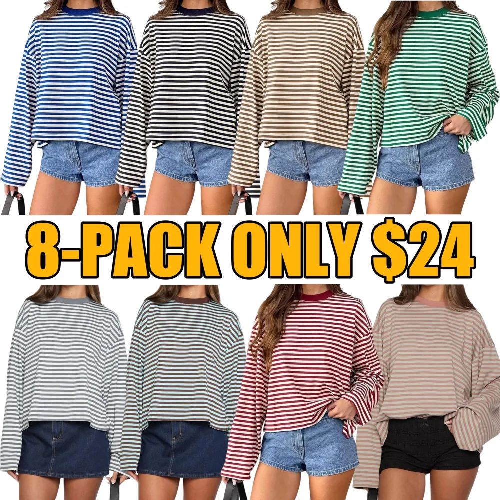 Ladies Fall Casual Striped Top