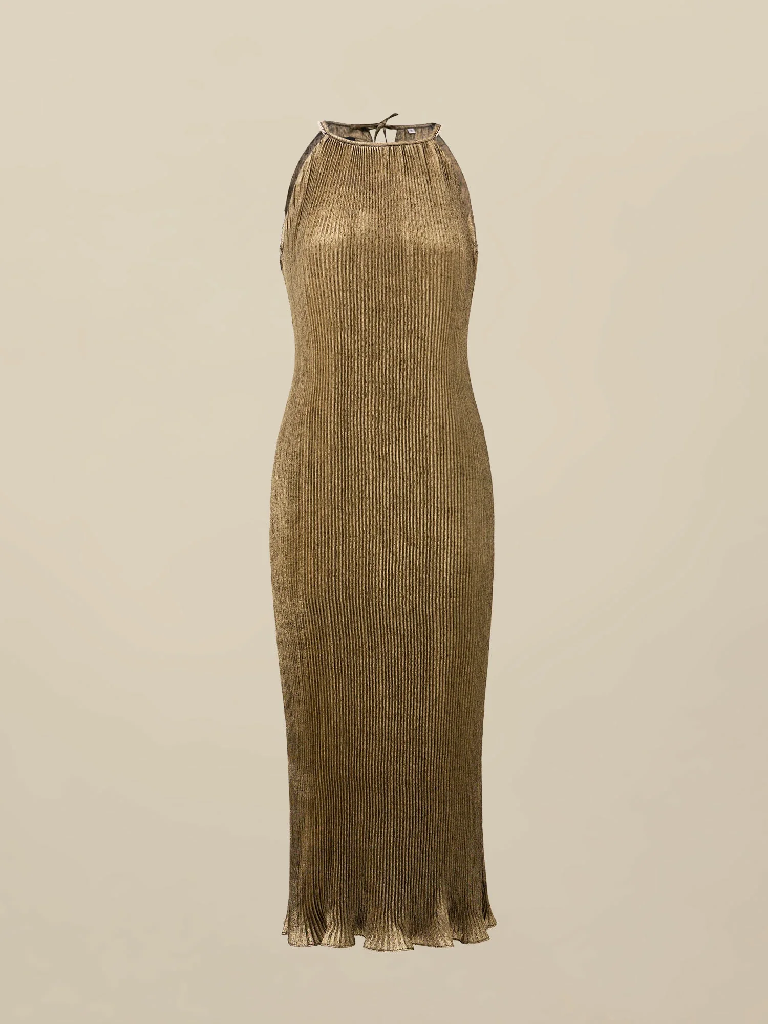 Satin Pleated Slip Dress