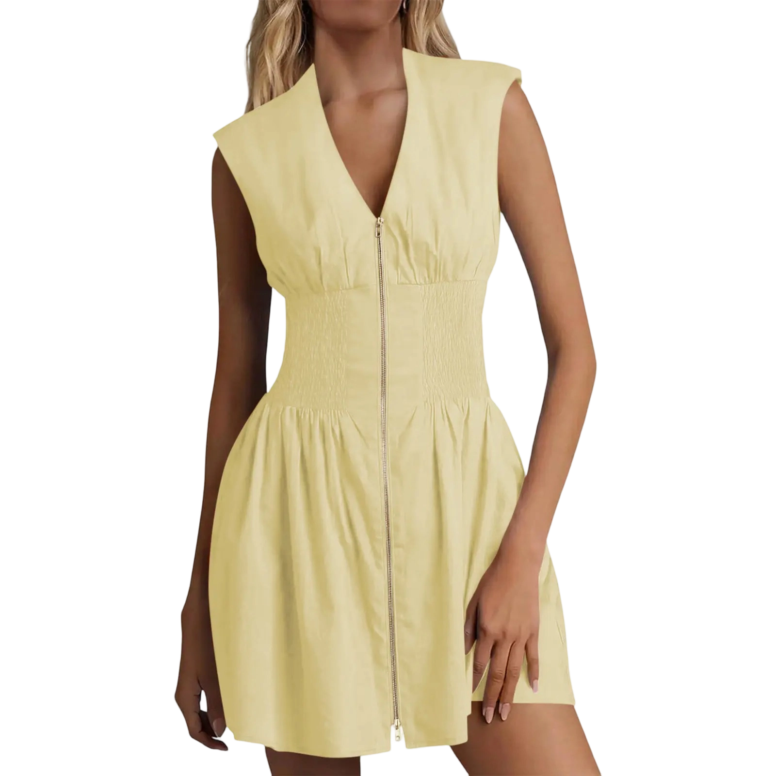 Women's Sleeveless Smocked Mini Dress