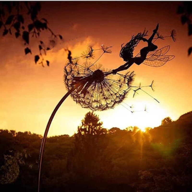 3D Flower Fairy Dancing with Dandelion Garden