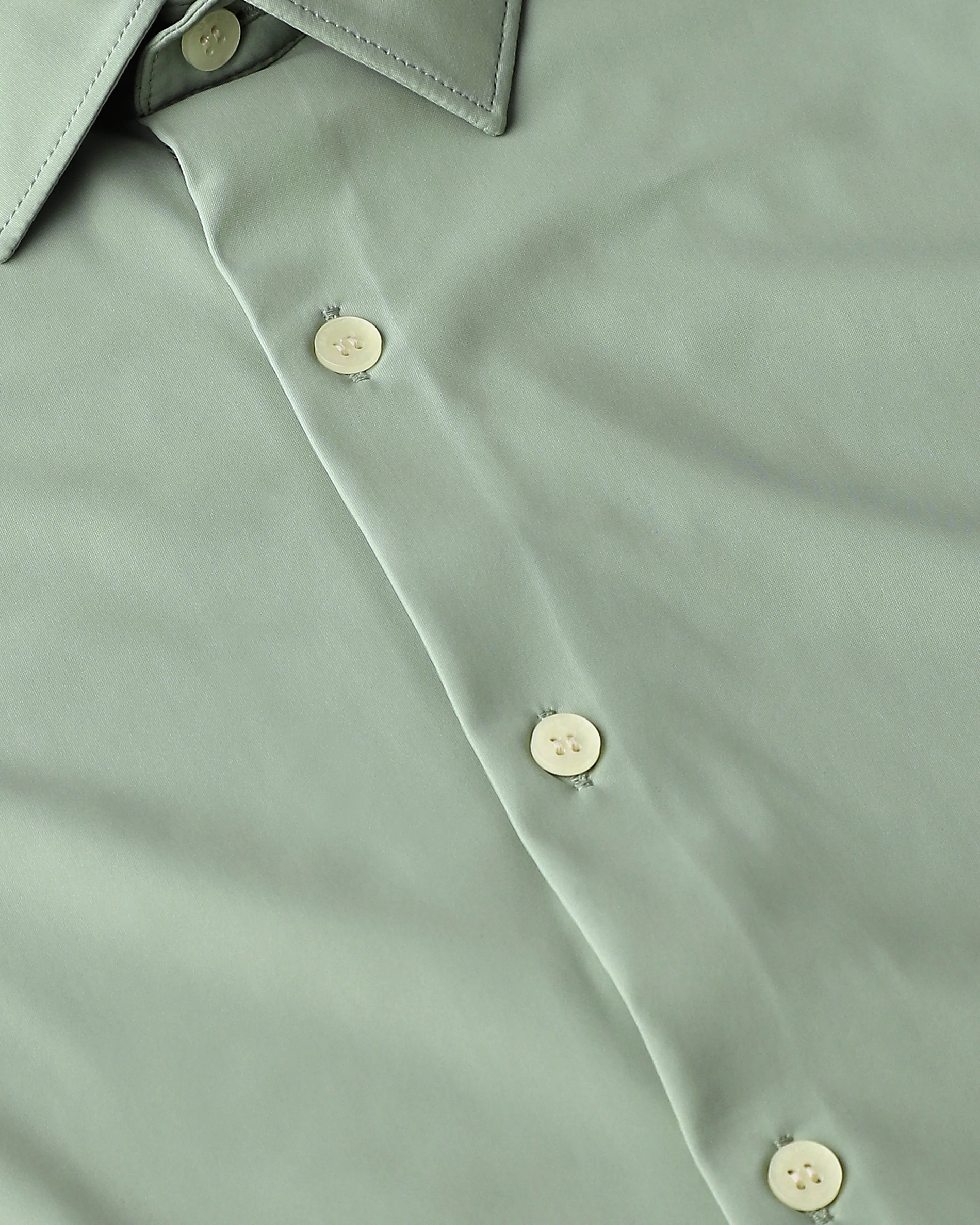 Leisure Simple Slim-Fit Breathable Sage Shirt