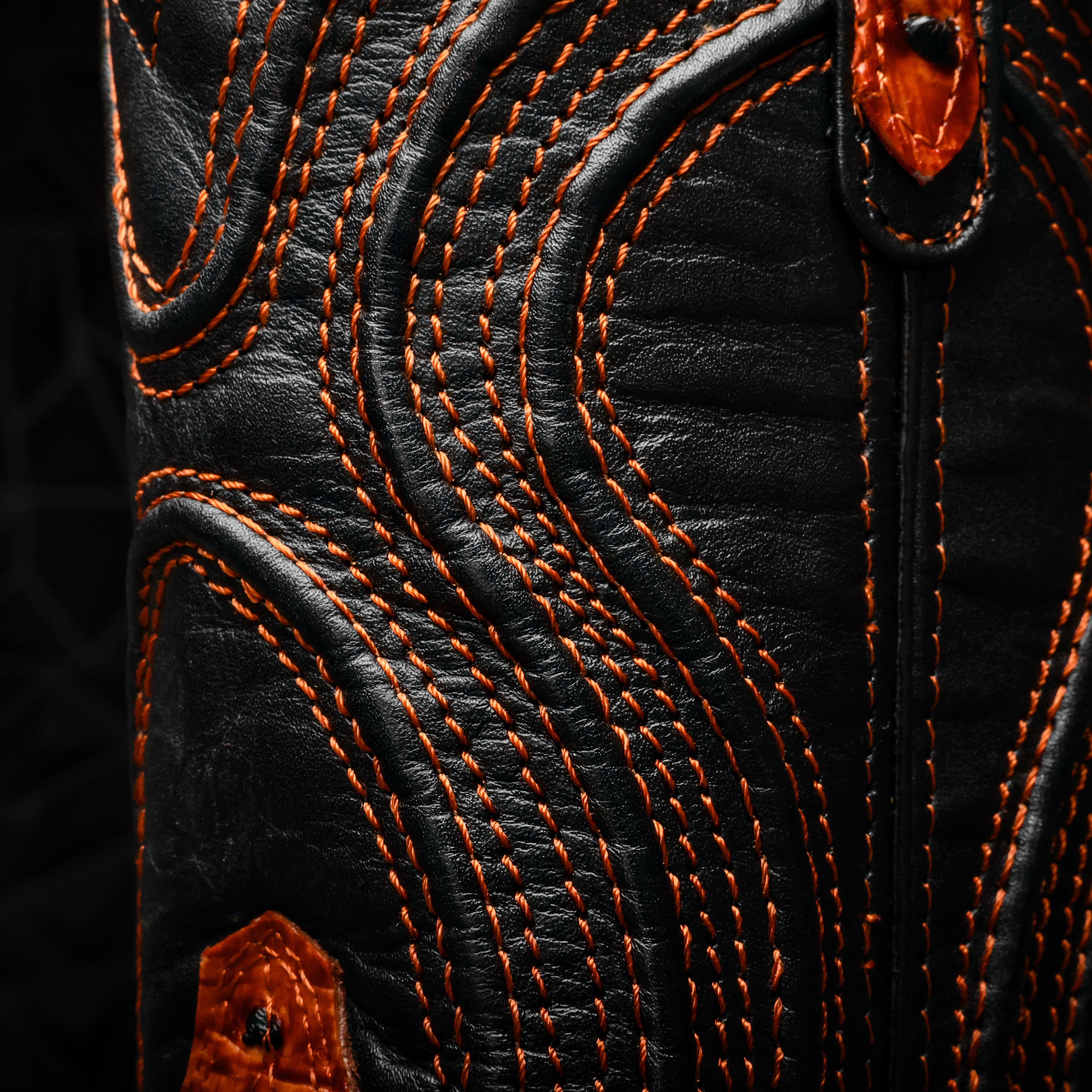 Cognac Ostrich Leather Boots - Square Toe