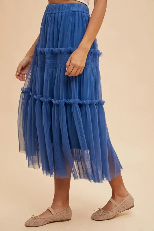 Wear Tulle Tiered Midi Skirt