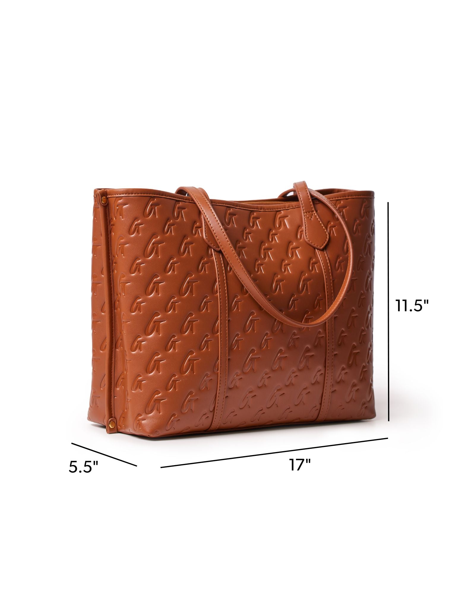 MONOGRAM SLEEK TOTE - BROWN