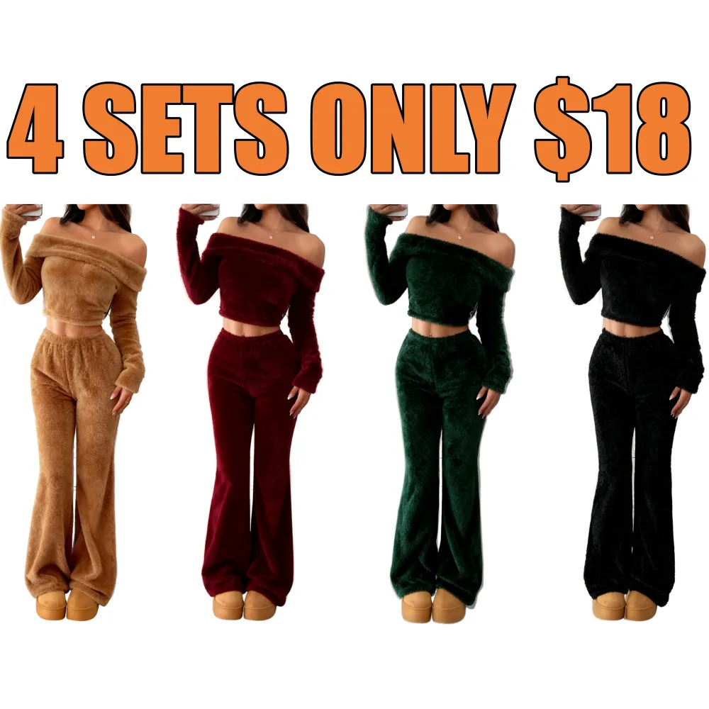 🔥Autumn and winter women's soft plush suit