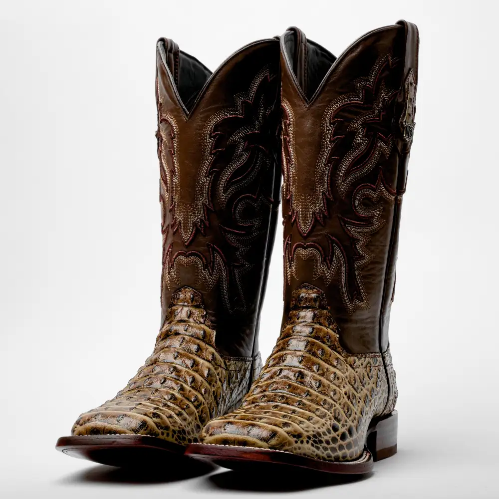 Orix Caiman Hornback Leather Boots - Square Toe