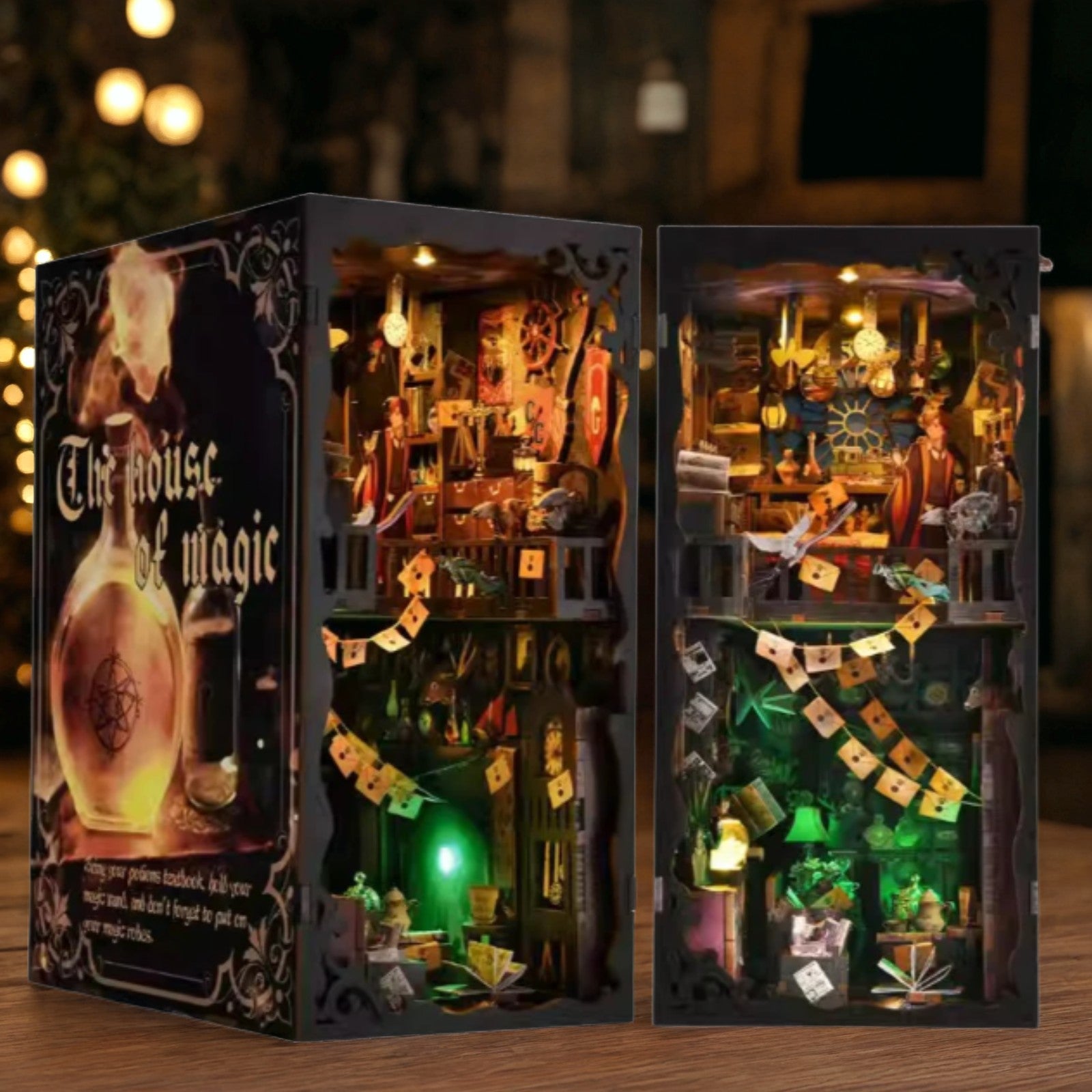 Magic Apprentice's Research Room - DIY Book Nook Kit,3D Wooden Puzzle