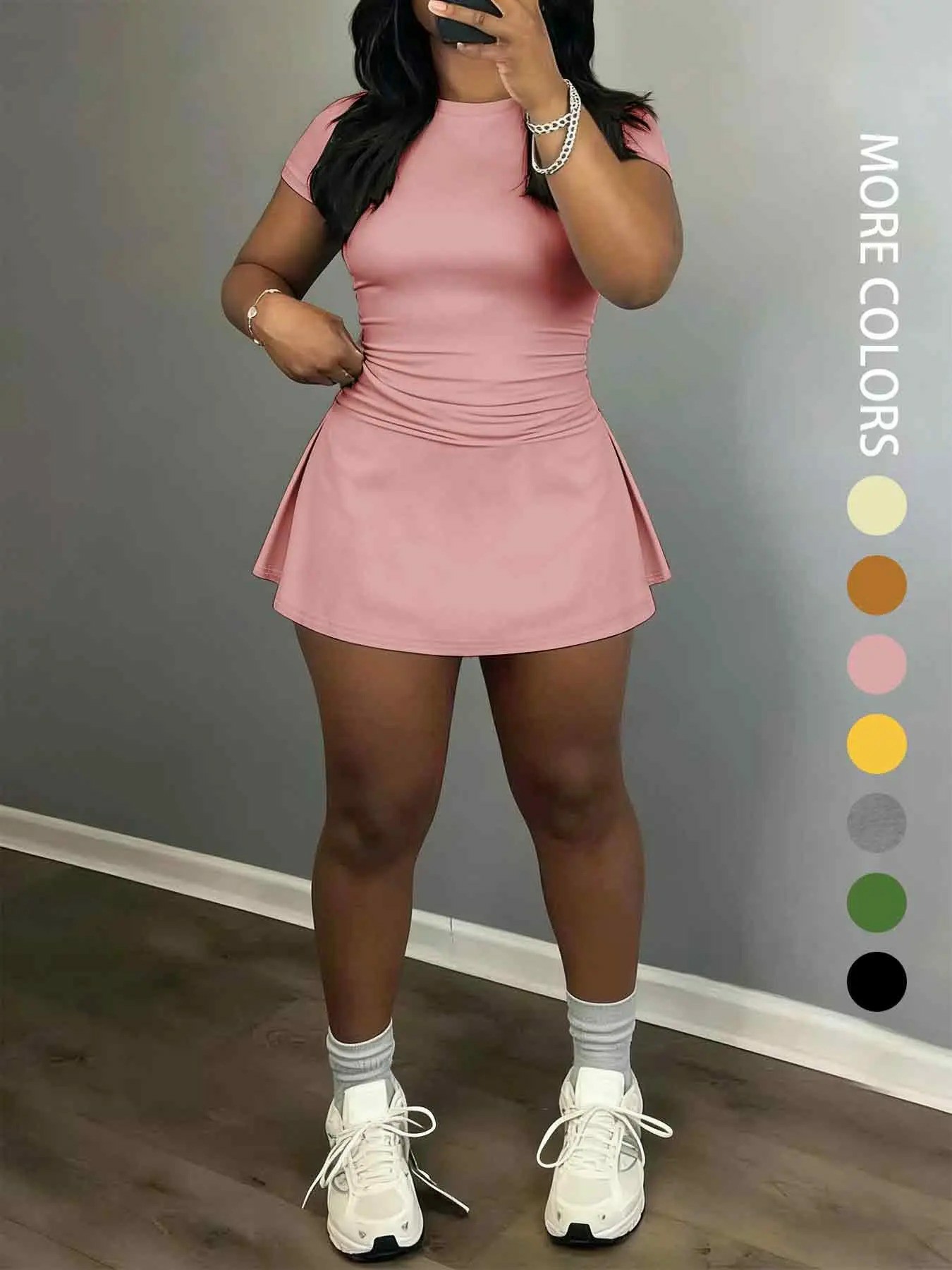 Women’s Stretch Active Lounge Set – Short Sleeve Top & Shorts 2-Piece Outfit